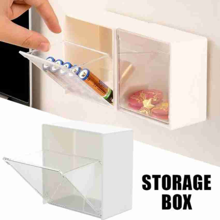 A TYPICAL STORE Adhesive Wall Mounted Flip Storage Box Holder