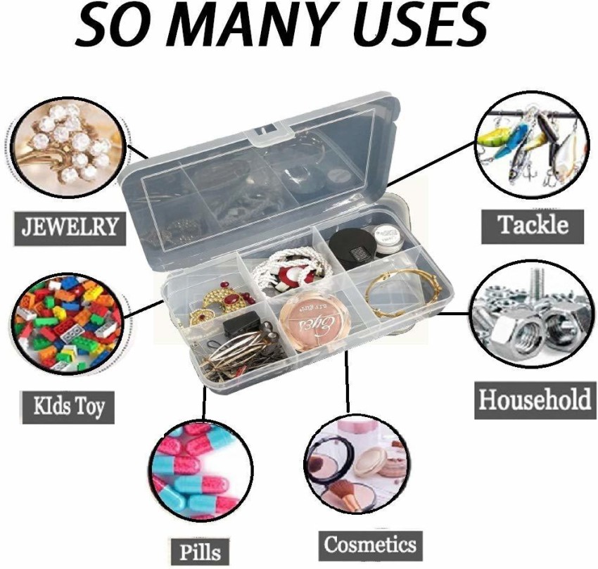PIHUAMBI Transparent Plastic Storage boxes for Medicine Jewellery