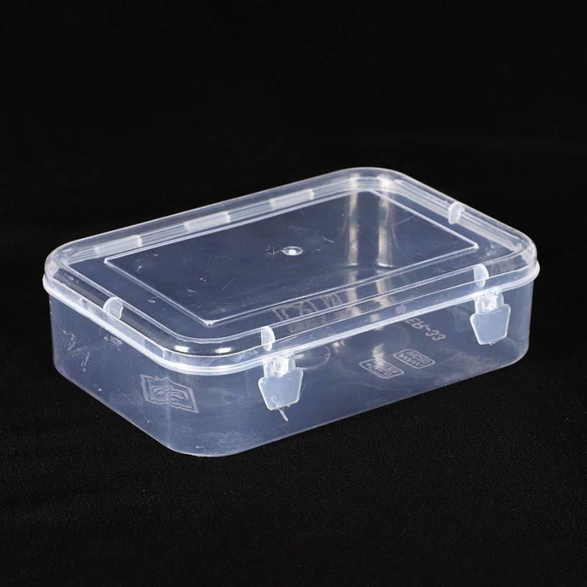 Pranavi Mini Plastic Clear jewellery Box with Lock lid 100 ml