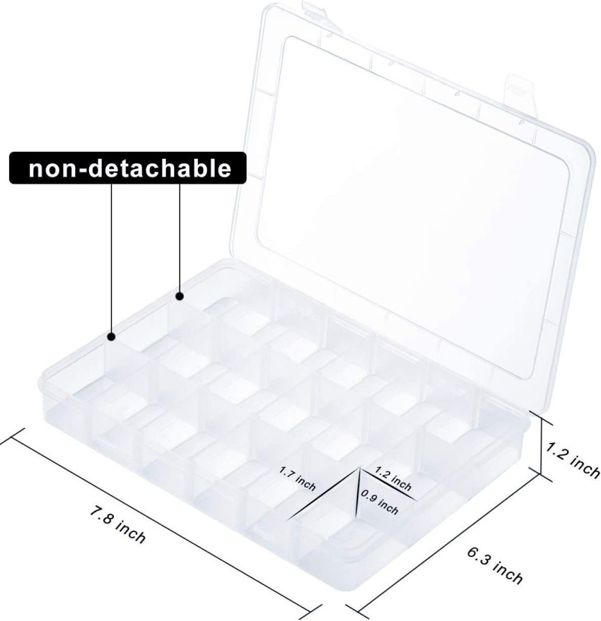 TINSUHG Adjustable Dividers, Transparent Organizer Box for Earring