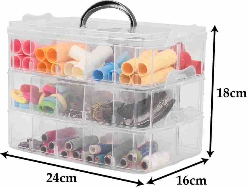 Upgrade 9 Grids Plastic Organizer Box, Craft Storage, Plastic Jewelry  Organizer, Compartment Plastic Box with Dividers for Beads, Pills and  Buttons : : Home