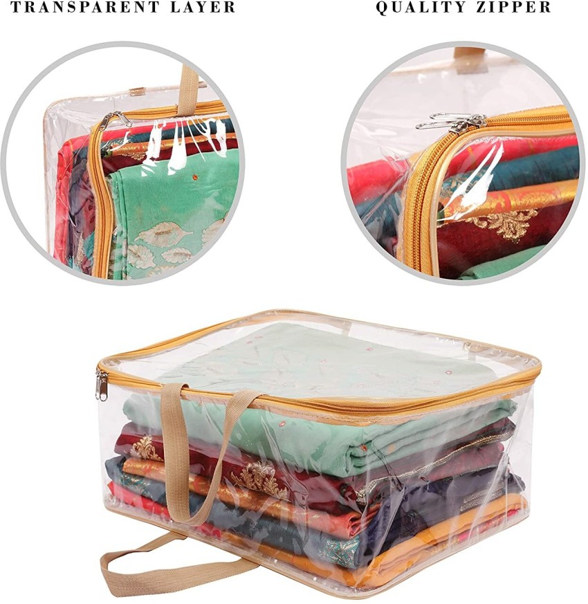 Buy RIDDHI BAG Multipurpose Transparent Storage Bag for Clothes for Sarees,  Clothes, Lehenga, Blankets, Bedsheets Big size (Transparent) (Pack of 4 )  Online at Best Prices in India - JioMart.