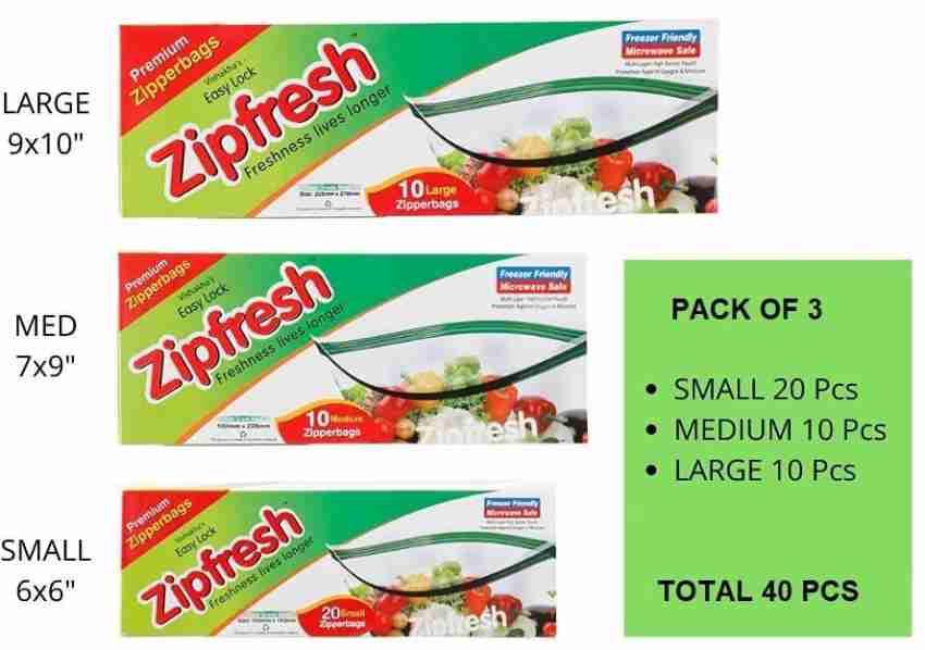 40pcs Ziplock Freezer Bags, Reusable Bags With Label, Small, Large