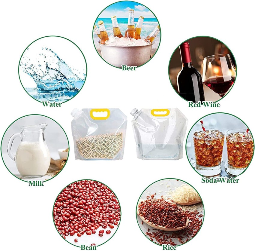 Stand up Food Storage Pouches Transparent Grain Storage Suction