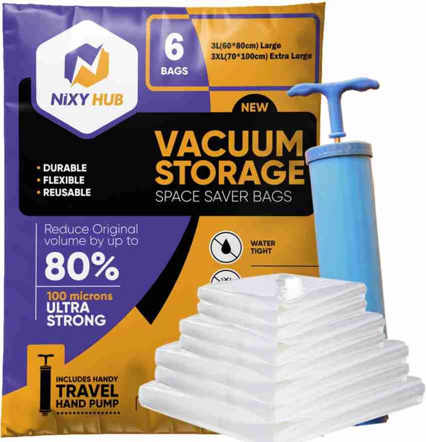 Travel Space Saver Bags for Clothes Vacuum Storage Bags for Travel 10 Pack-  (3xL