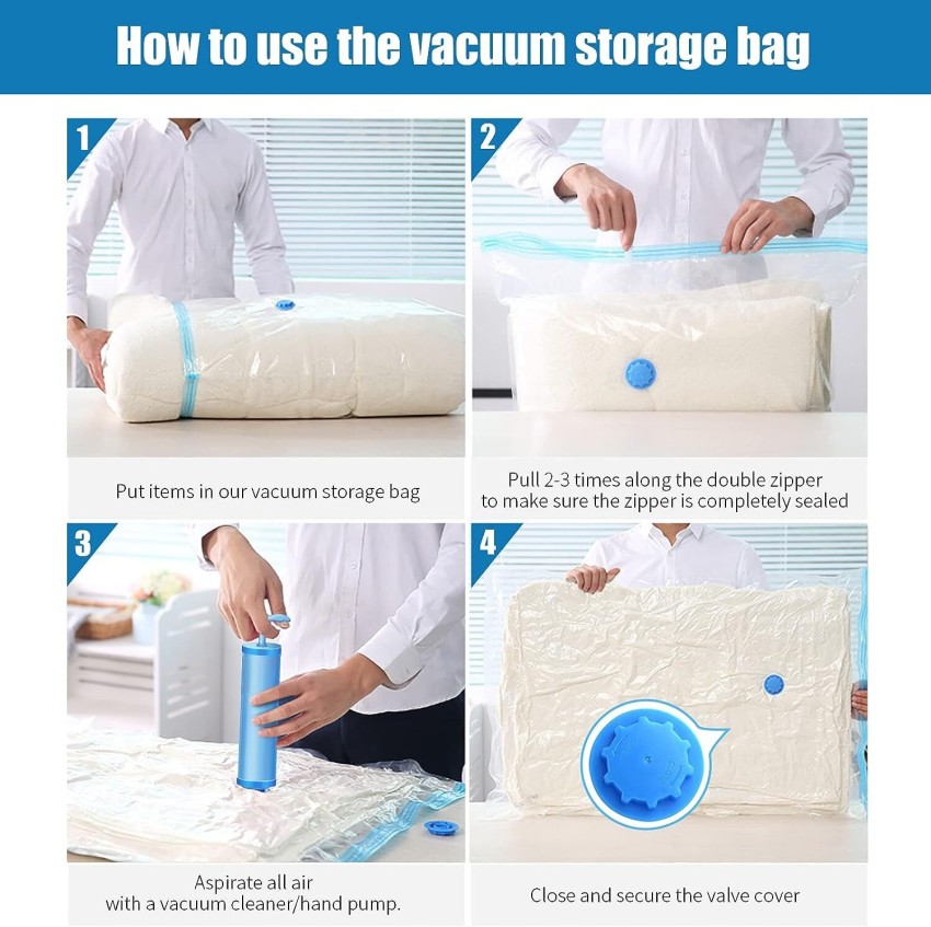 SpendMore 60x80cm Vacuum Storage Bag Airtight Transparent 80% Space Saver  Bags With Pump Travel Storage Vacuum Bags Price in India - Buy SpendMore  60x80cm Vacuum Storage Bag Airtight Transparent 80% Space Saver