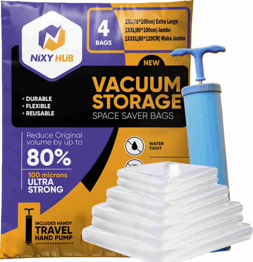 4 PACK - Combo Large+XL+Jumbo+Super Jumbo Vacuum Seal Storage Space Saver  Bags