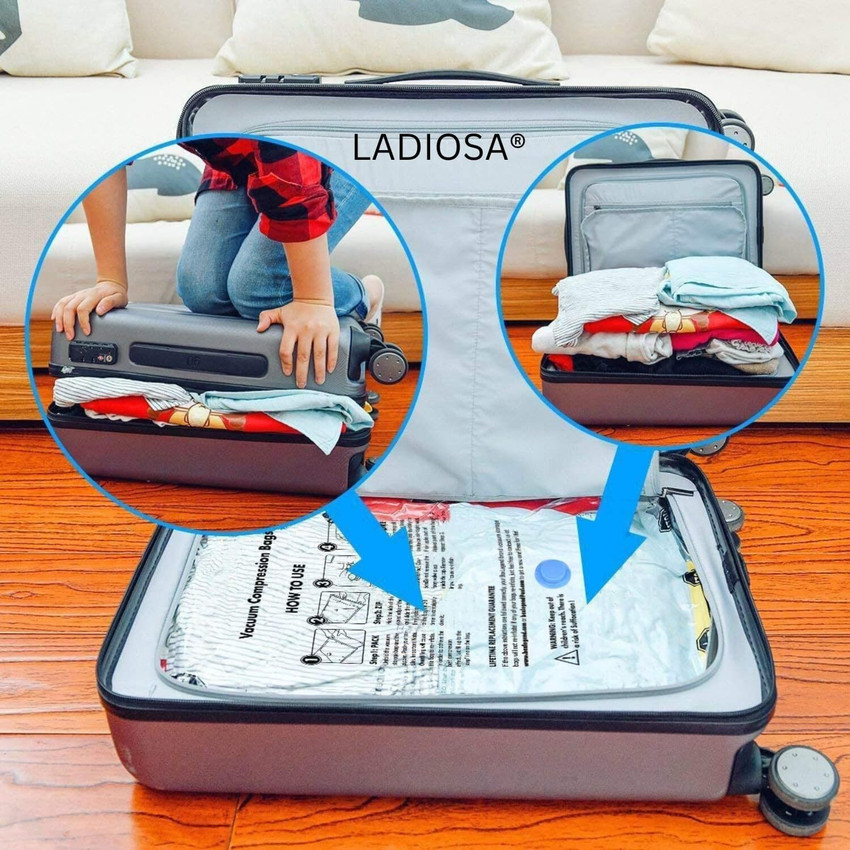 XBEY Space Saver with Hand Pump for Clothes Travel Storage Vacuum Bags