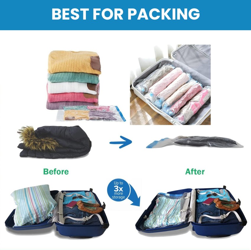 Vacuum Storage Bags, Space Saver Travel Compression Bags for Comforters and  Blankets, Vacuum Sealer Bags for Clothes, Bedding