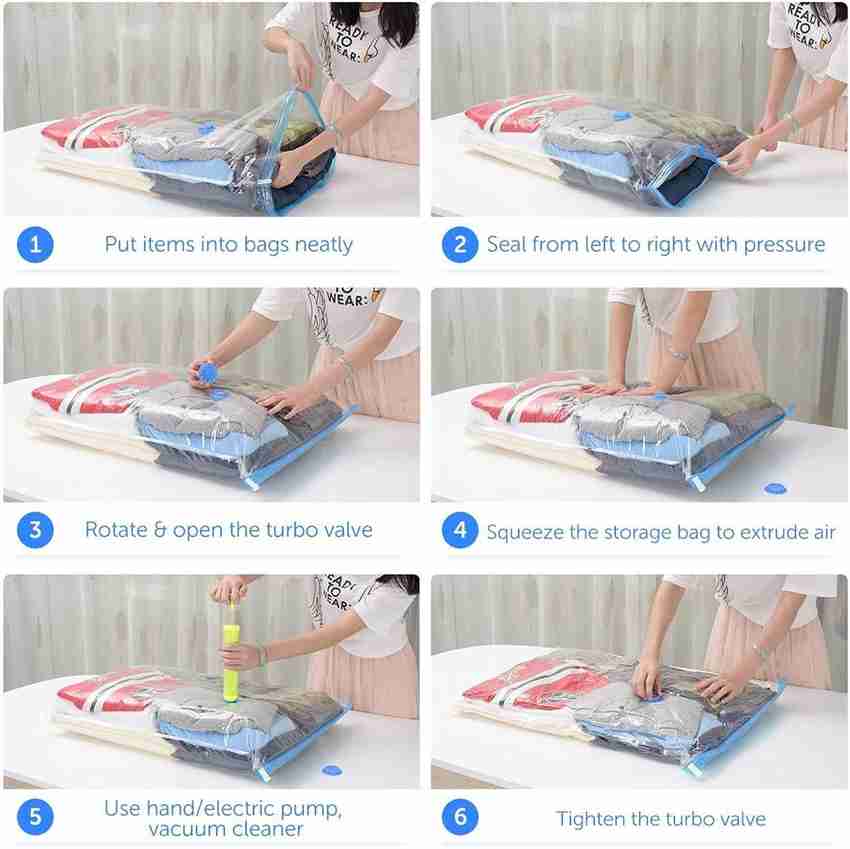 ND BROTHERS 5Pack Vacuum Compression Storage Bags With Pump Space Saver Sealer Bag ND401 Travel Storage Vacuum Bags Price in India Buy ND BROTHERS 5Pack Vacuum Compression Storage Bags With Pump Space...