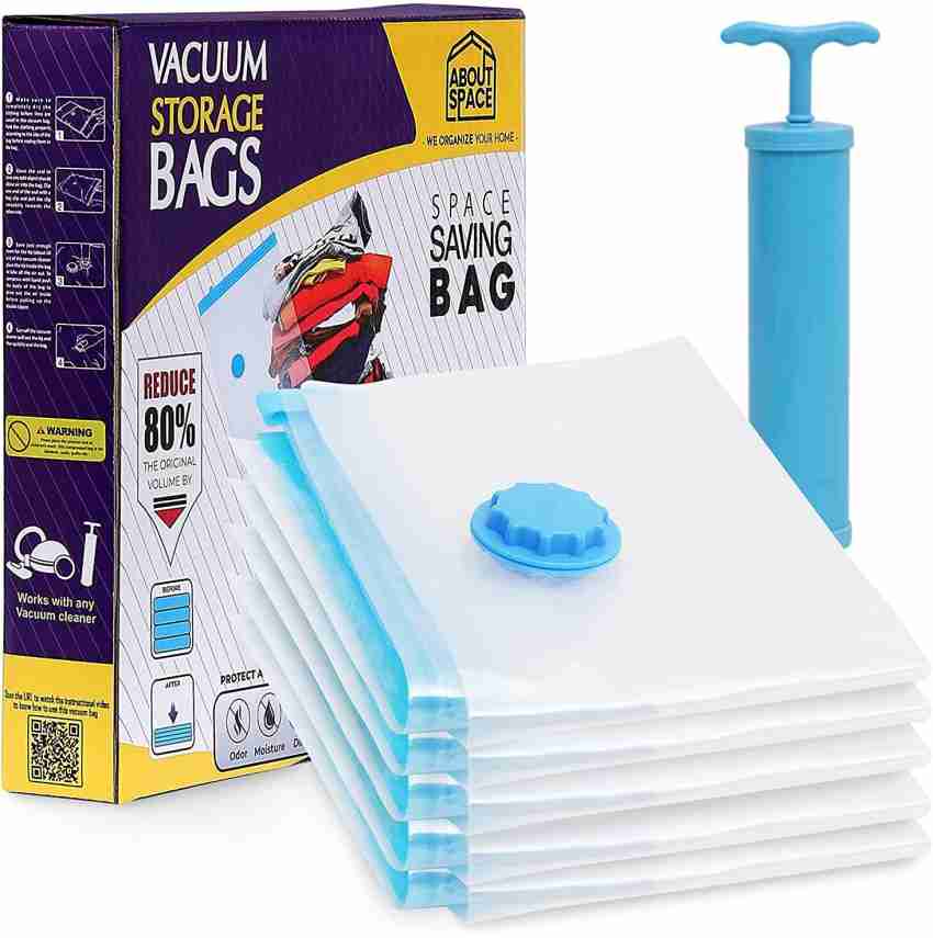 12 Pcs Reusable Ziplock Vacuum Storage Space Saver Bag With