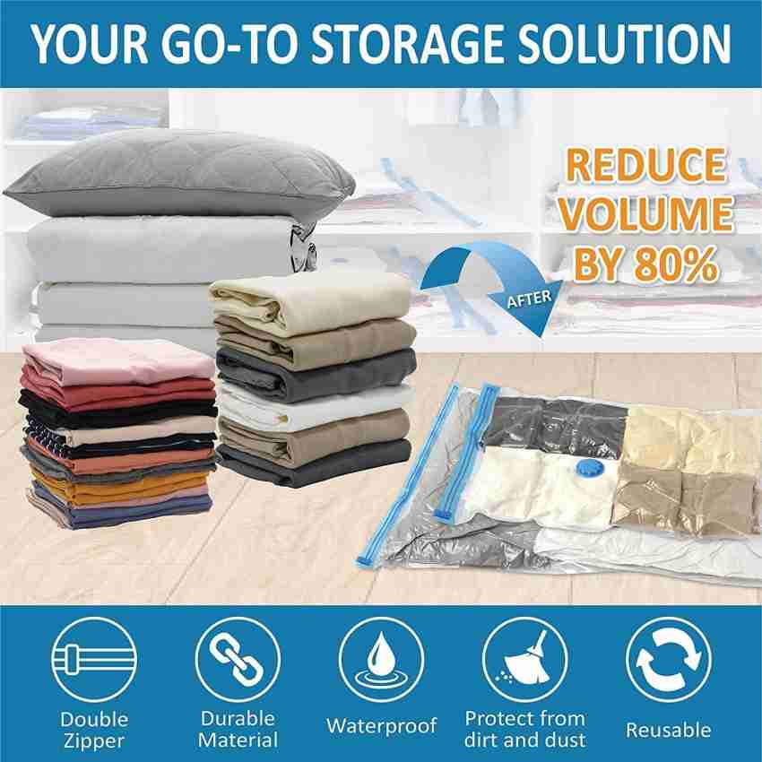 Buy Birud Reusable Vacuum Bags Space Saver Quit Vacuum Plastic Storage Bag  for Clothes, Blankets, Home & Travel , Compression Sealer Bags (Pack of 5,  SIZE : 60 cm x 80 cm)