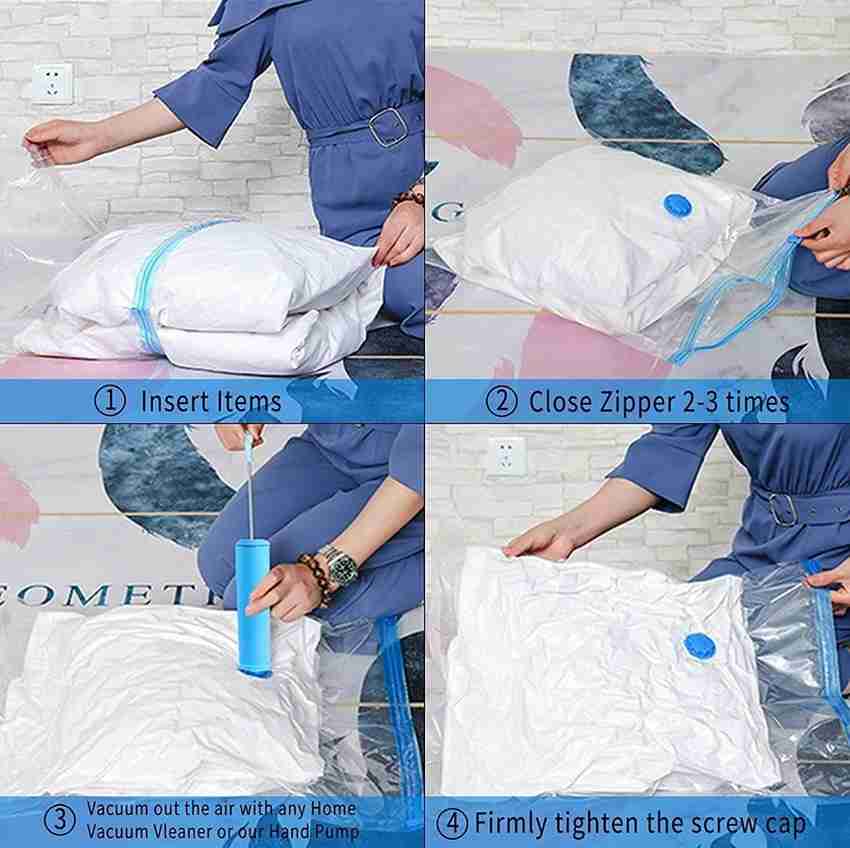 Vacuum storage bags 2025 for clothes with pump