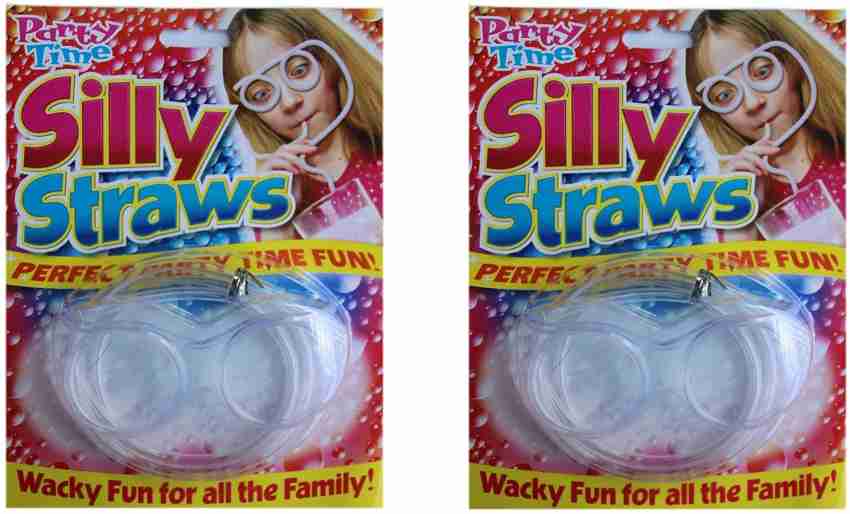 2 Pcs Silly Novelty Loop Straw Glasses Fun Loop Eye Straws