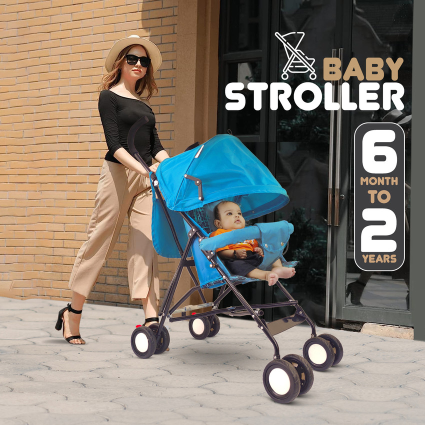 NHR Baby Stroller Pram Easy to Fold with Umbrella Fold Canopy 6 to