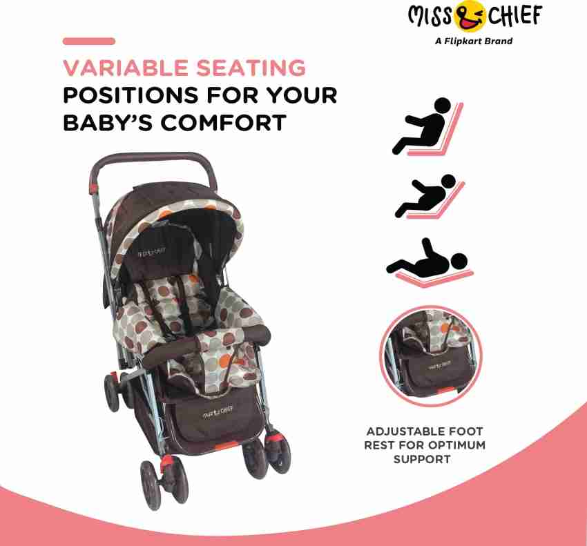 Miss Chief by Flipkart Premium Baby Stroller with Extra Cushion Stroller Buy Stroller for 0 3 years 15 Kg baby in India Flipkart