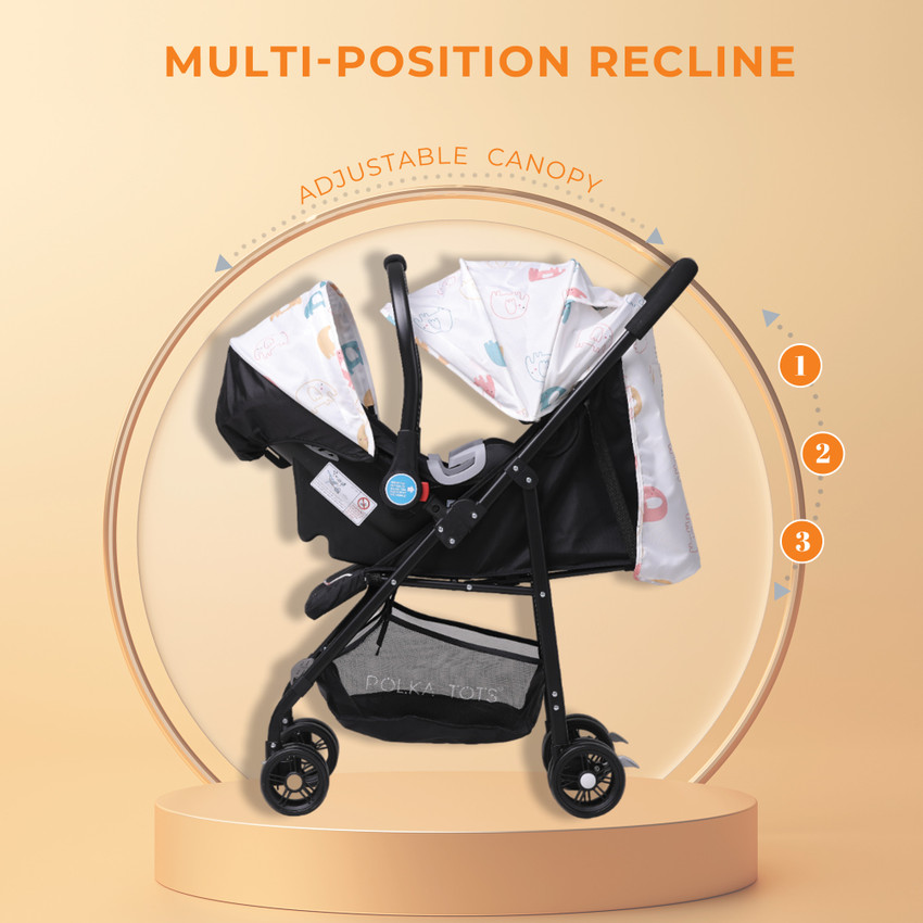 POLKA TOTS Elephant Printed Stroller and Car Seat Combo for Unisex Kids Travel system Buy Travel system in India Flipkart