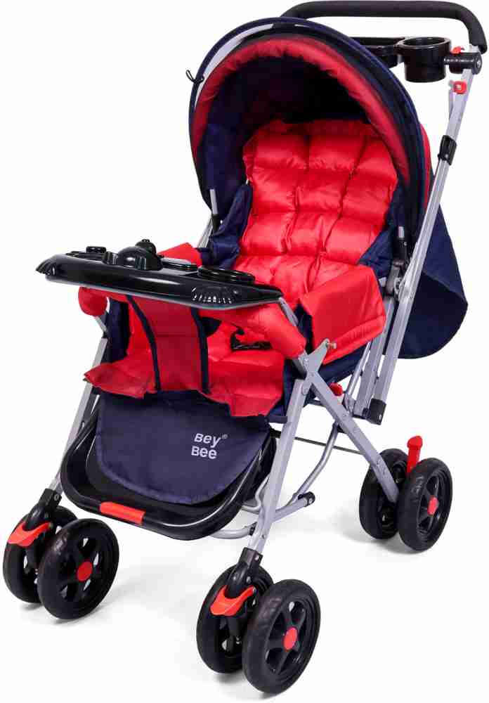 BeyBee Baby Stroller Pram with Food Tray Luggage Bag with Music System Mosquito Net Stroller Buy Stroller in India Flipkart