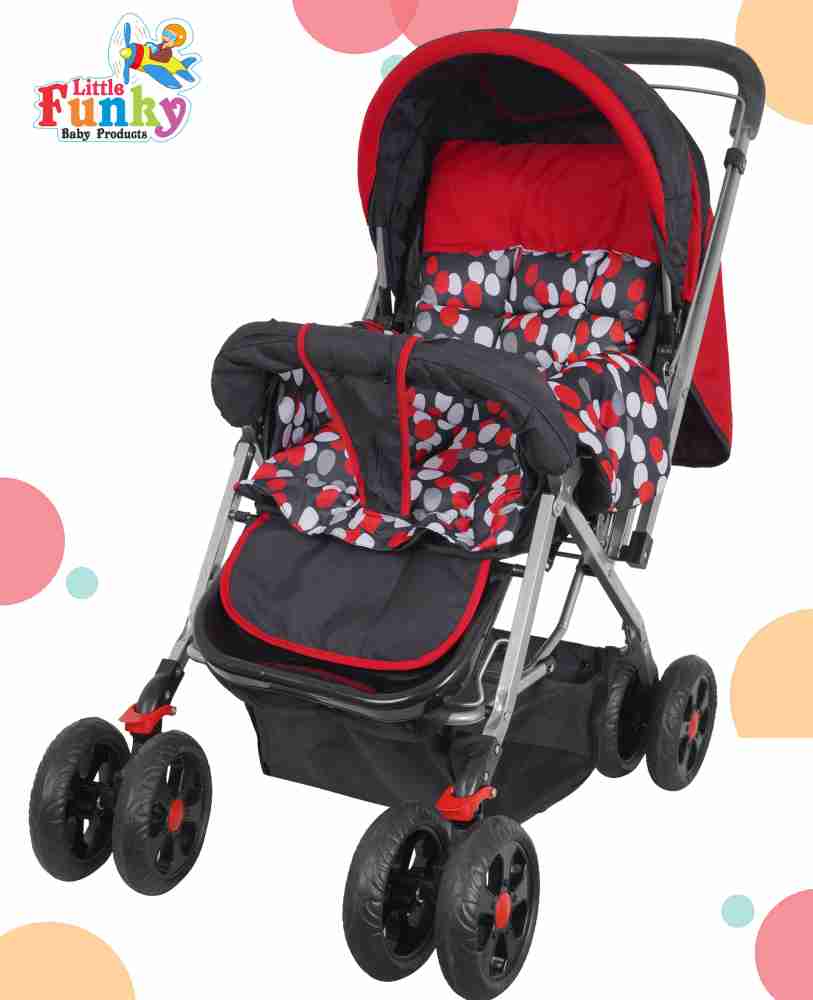 Little Funky Baby Stroller Adjustable backrest 360 Swivel Wheel Reversible Handlebar Stroller