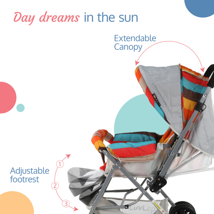 Difference between luvlap starshine and sunshine stroller top