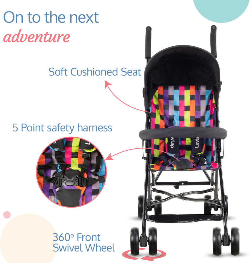 LuvLap Tutti Frutti Stroller Buggy Compact Travel Friendly for