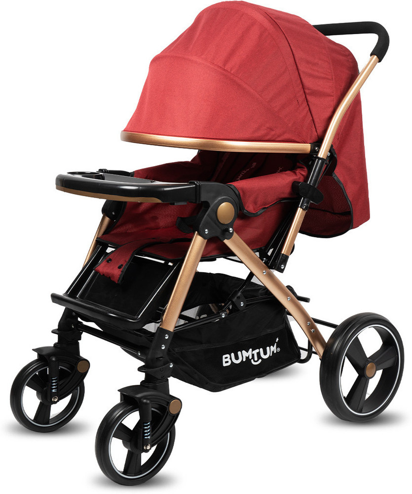 BUMTUM Luxury Baby Stroller Pram 360 Swivel Wheel Storage Basket Reversible Handlebar Stroller Buy Stroller in India Flipkart