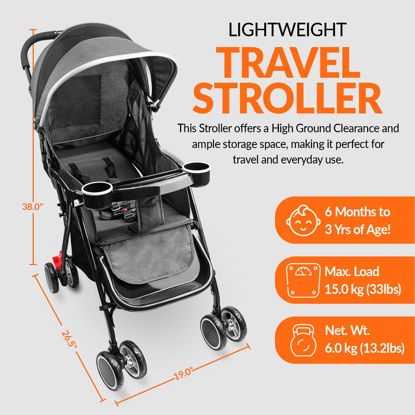 Wiggle Lightweight Easy Fold Baby Stroller for Travel Large Storage Basket Easy Fold Stroller Buy Stroller in India Flipkart