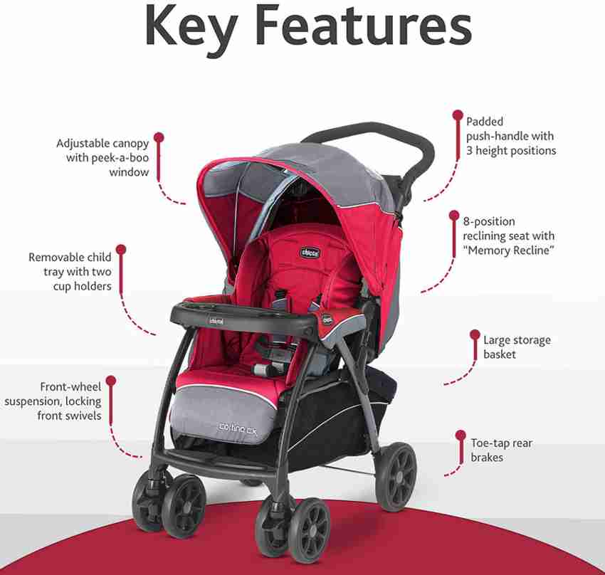 Chicco Cortina Cx Stroller Red Stroller Buy Stroller in India