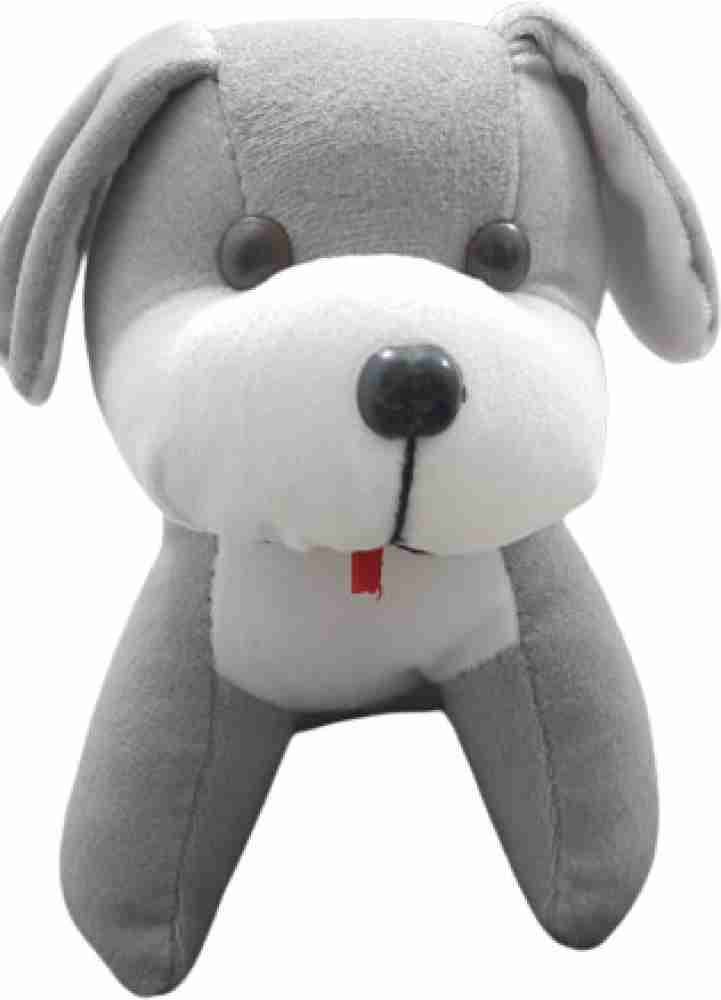 Fluffy small baby dog plush toy on white background, created with
