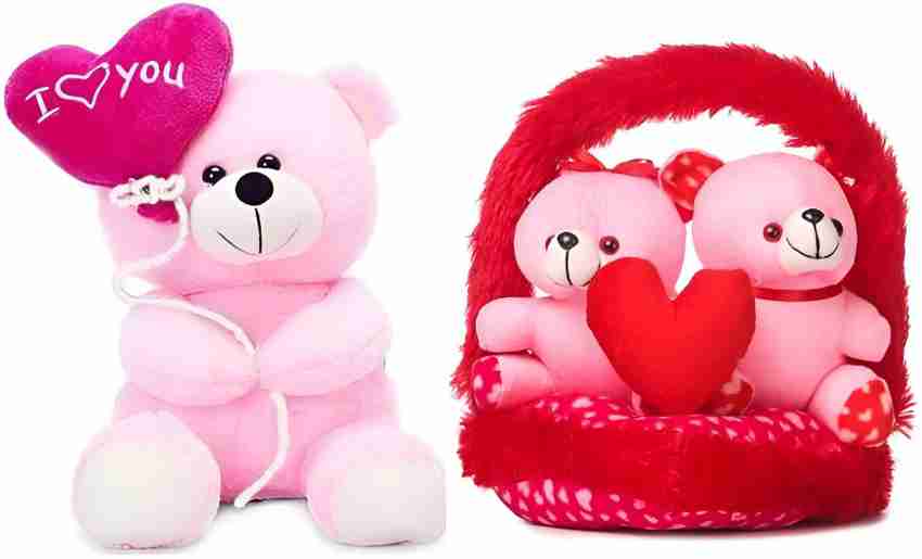funtoosh Best Valentine and Birthday Gift for Girlfriend and Boyfriend 30 cm Best Valentine and Birthday Gift for Girlfriend and Boyfriend Buy Valentine Couple Love Teddy Bears in Basket