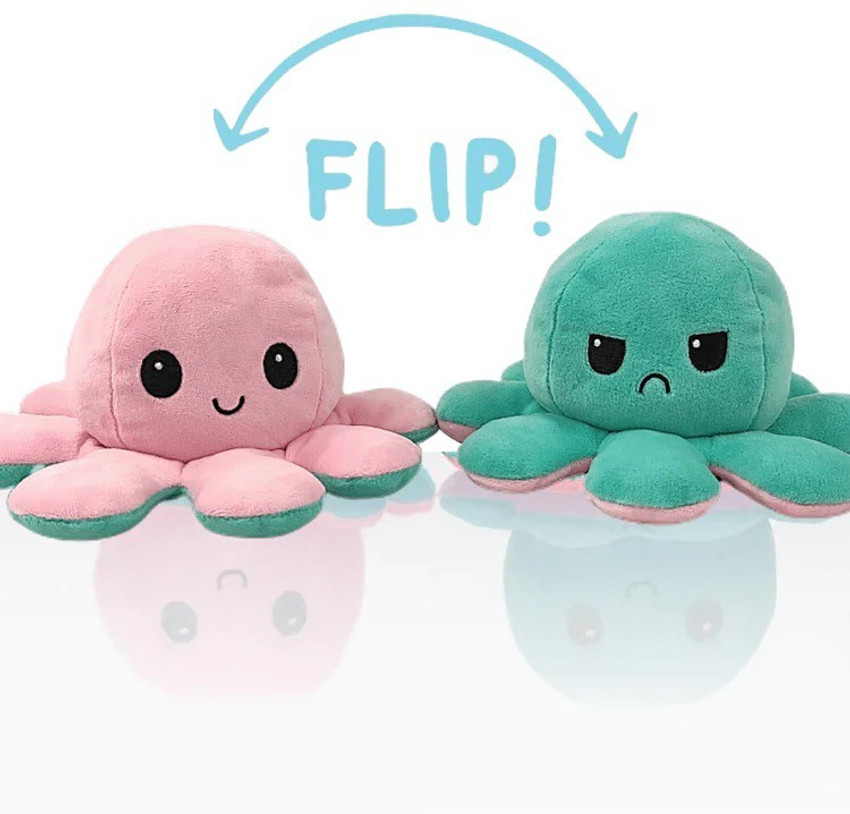 Instella Oswald Reversible Octopus soft Toy for Kids 20 cm