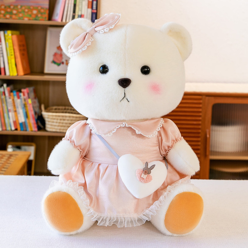 AN Teddy Lily Love Floral Dress Bear Doll Plush Toy Teddy Bear Hug Bear for Kids 50 cm Lily Love Floral Dress Bear Doll Plush Toy Teddy Bear Hug Bear