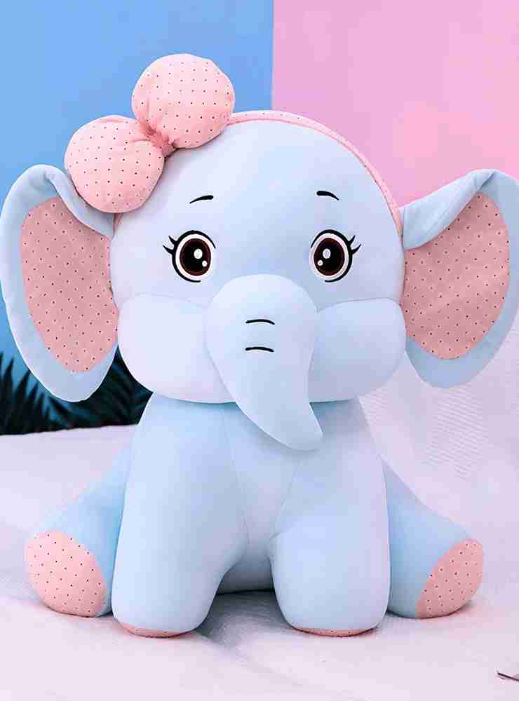 snuglystuff Snugly Stuff Cute Bow Elephant Soft toy Stuffed Toy For Kids Babies 40 cm Snugly Stuff Cute Bow Elephant Soft toy Stuffed Toy For Kids Babies