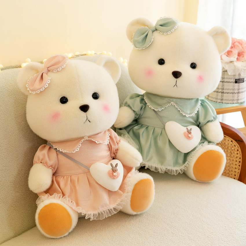 AN Teddy Lily Love Floral Dress Bear Doll Plush Toy Teddy Bear Hug Bear for Kids 50 cm Lily Love Floral Dress Bear Doll Plush Toy Teddy Bear Hug Bear