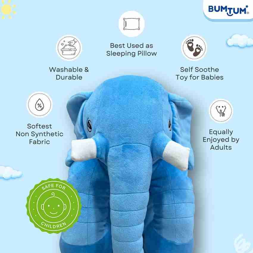 BUMTUM Big Size Stuffed Elephant Soft Toy Plush Toy for Baby Girl Baby Boy Kids 30 cm Big Size Stuffed Elephant Soft Toy Plush Toy for Baby