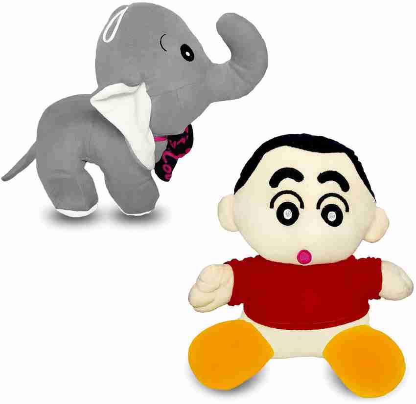 TedNBulbul Soft Toys Shin Chan 25cm DUMBO Elephant Pack of 2 100 Washable Hand Made 35 cm Soft Toys Shin Chan 25cm DUMBO Elephant Pack of 2
