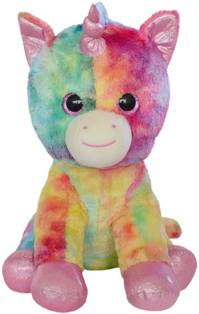 Mirada 42cm Plush Stuffed Tie Dye Unicorn Soft Toy Multicolor