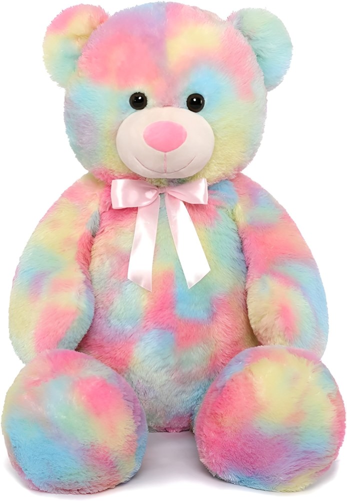 Rainbow coloured teddy bear on sale