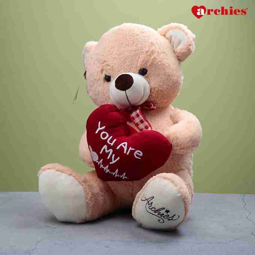 ARCHIES You Are My Heart Beat Red Heart Teddy Bear Soft Toy 35 CM Cute Best For Gift 35 cm You Are My Heart Beat Red Heart Teddy Bear Soft