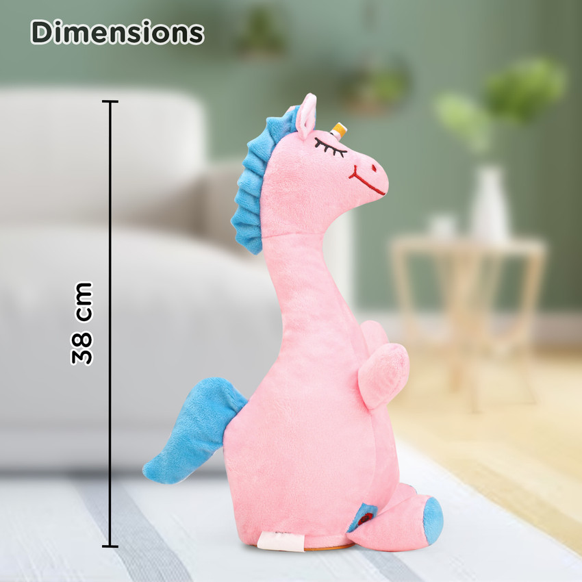 Play Nation Dancing Talking Unicorn Soft Toy for Kids Wriggle Singing with Bright Lights 38 cm Dancing Talking Unicorn Soft Toy for Kids Wriggle Singing with