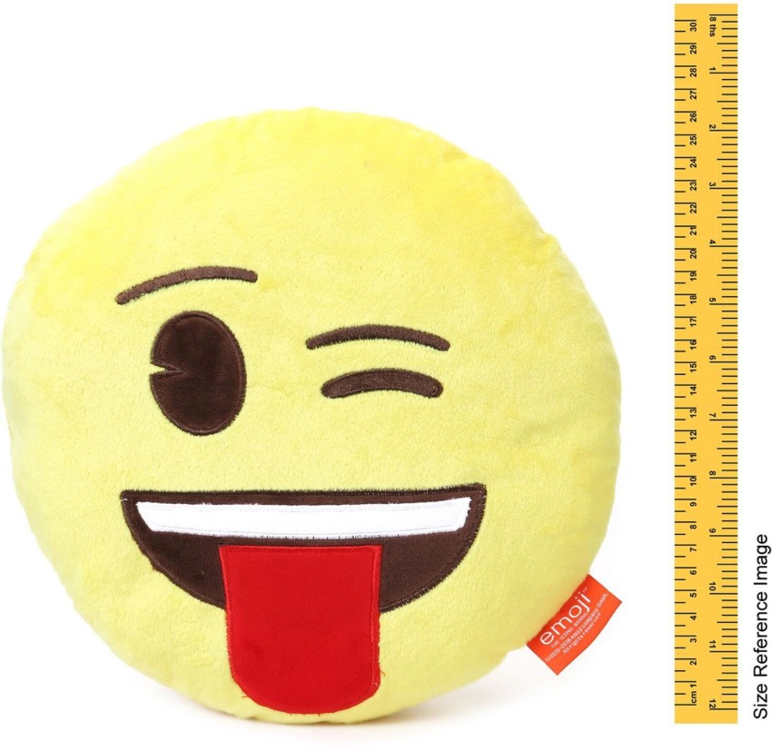 Emoji Expressions Plush Pillow Winking Face Stuck Out Tongue