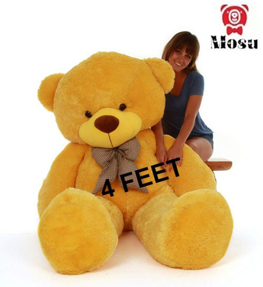 MOSU Yellow 4 Feet Soft Stuffed Fluffy Huggable Cute Teddy Bear