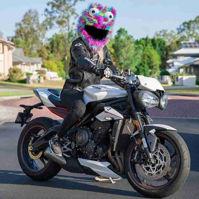 P I SOFT TOYS Plush Rainbow Motorcycle Funny Helmet Cover Suitable