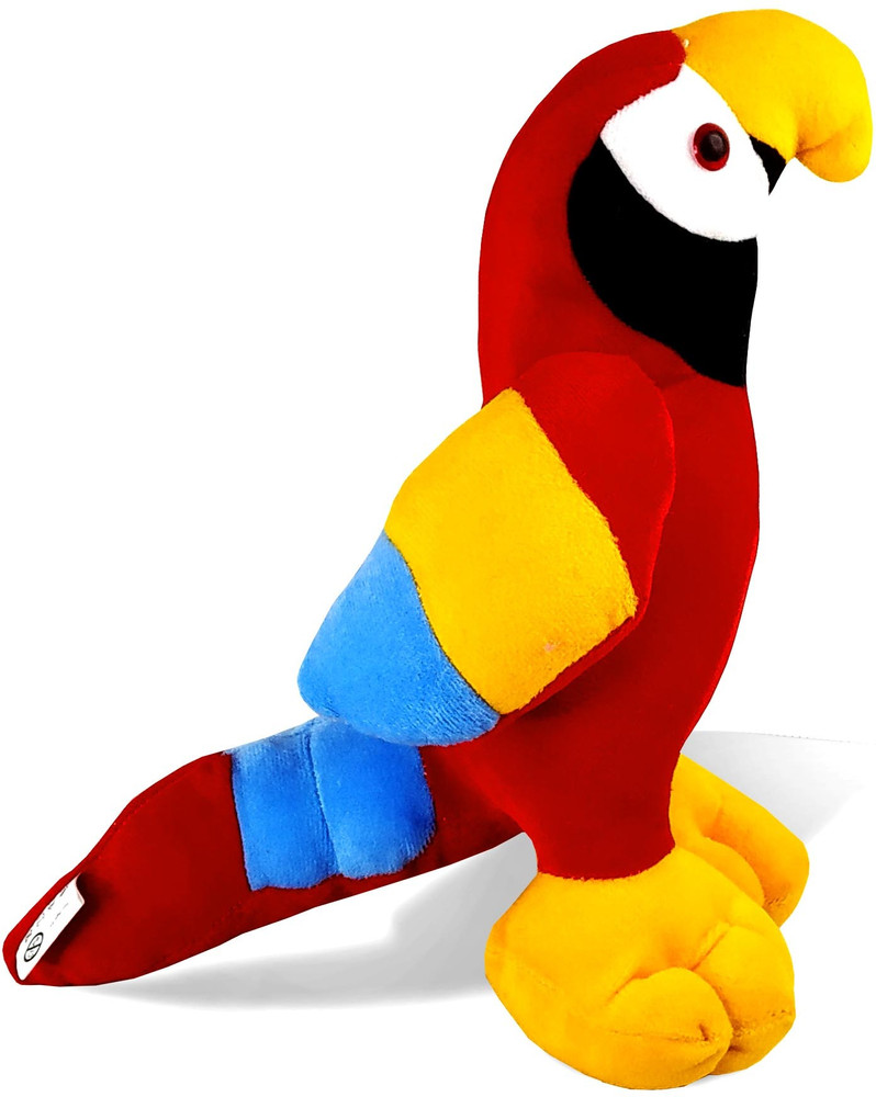 De Ultimate Size 13x26cm Multicolor Parrot Soft Stuffed Bird Toy