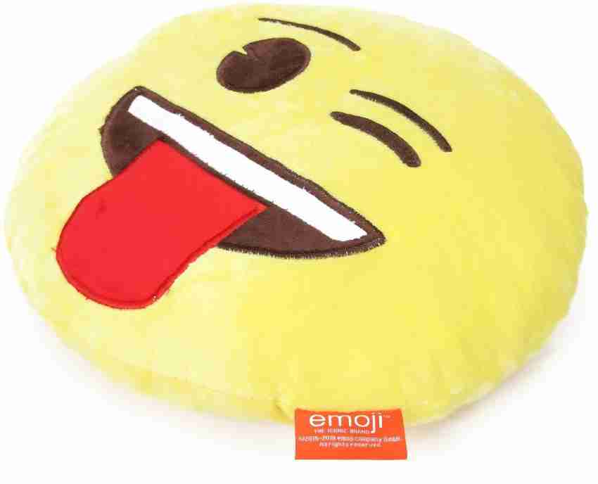 Emoji Expressions Plush Pillow Winking Face Stuck Out Tongue