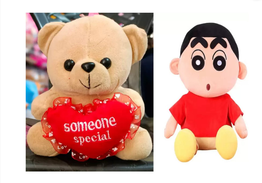 TEDDYHUBS Cute Soft Teddy and Shinchan combo for Kids 30 cm