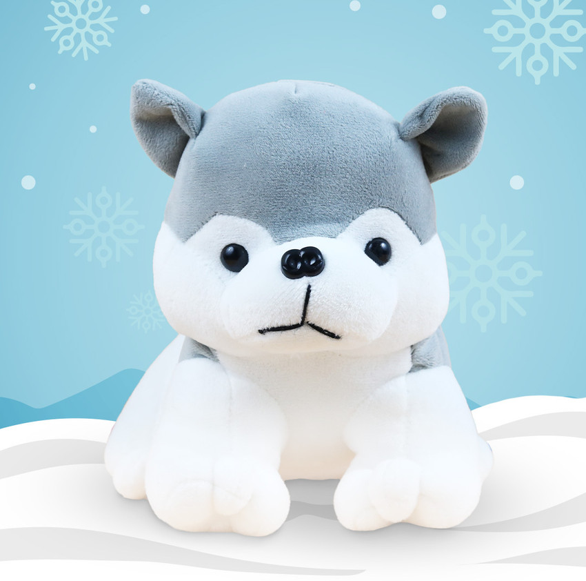 Baby Story Plush Soft Stuffed Animal Toy for 6 Month Kids Cuddly Soft Toys Gifts Husky 25 cm Plush Soft Stuffed Animal Toy for 6 Month Kids Cuddly Soft Toys