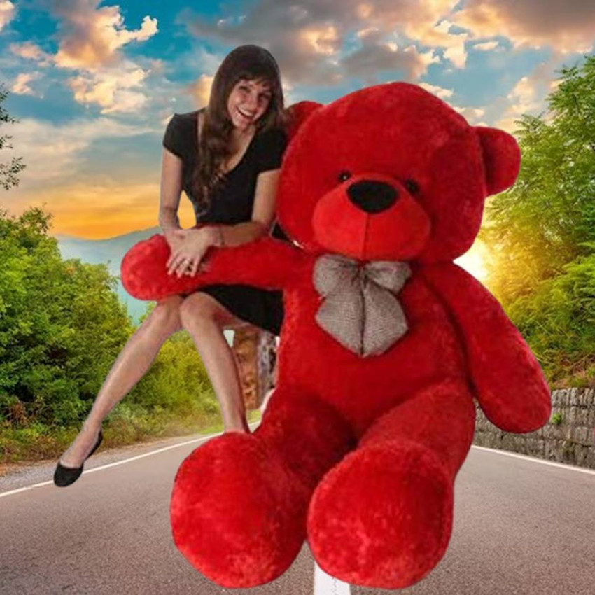 JINGA BELA 4 Feet Red Teddy Bear Cuddly Stuffed Teddy Bear Toy