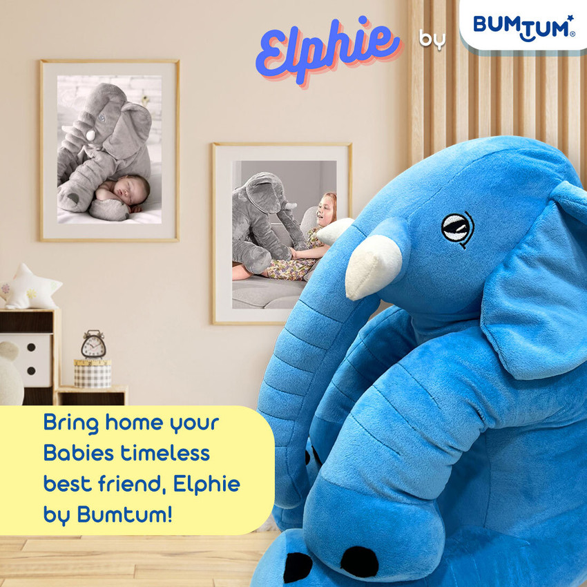 BUMTUM Big Size Stuffed Elephant Soft Toy Plush Toy for Baby Girl Baby Boy Kids 30 cm