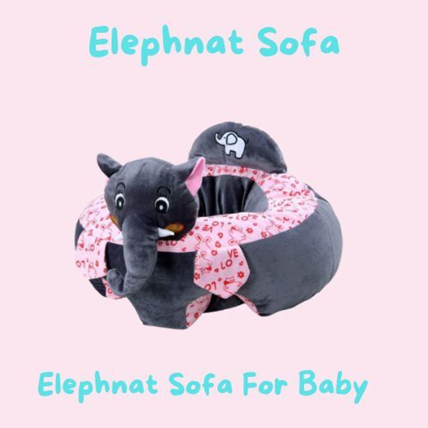 TEDDYHUBS Gery Elephant Shape Baby Sofa Baby Chair for 0 2 Years Rocking Chair for Kids 31 cm Gery Elephant Shape Baby Sofa Baby Chair for 0 2 Years Rocking Chair for